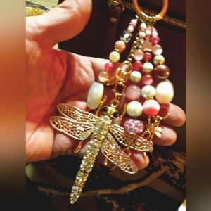 Hand crafted dragonfly purse charm